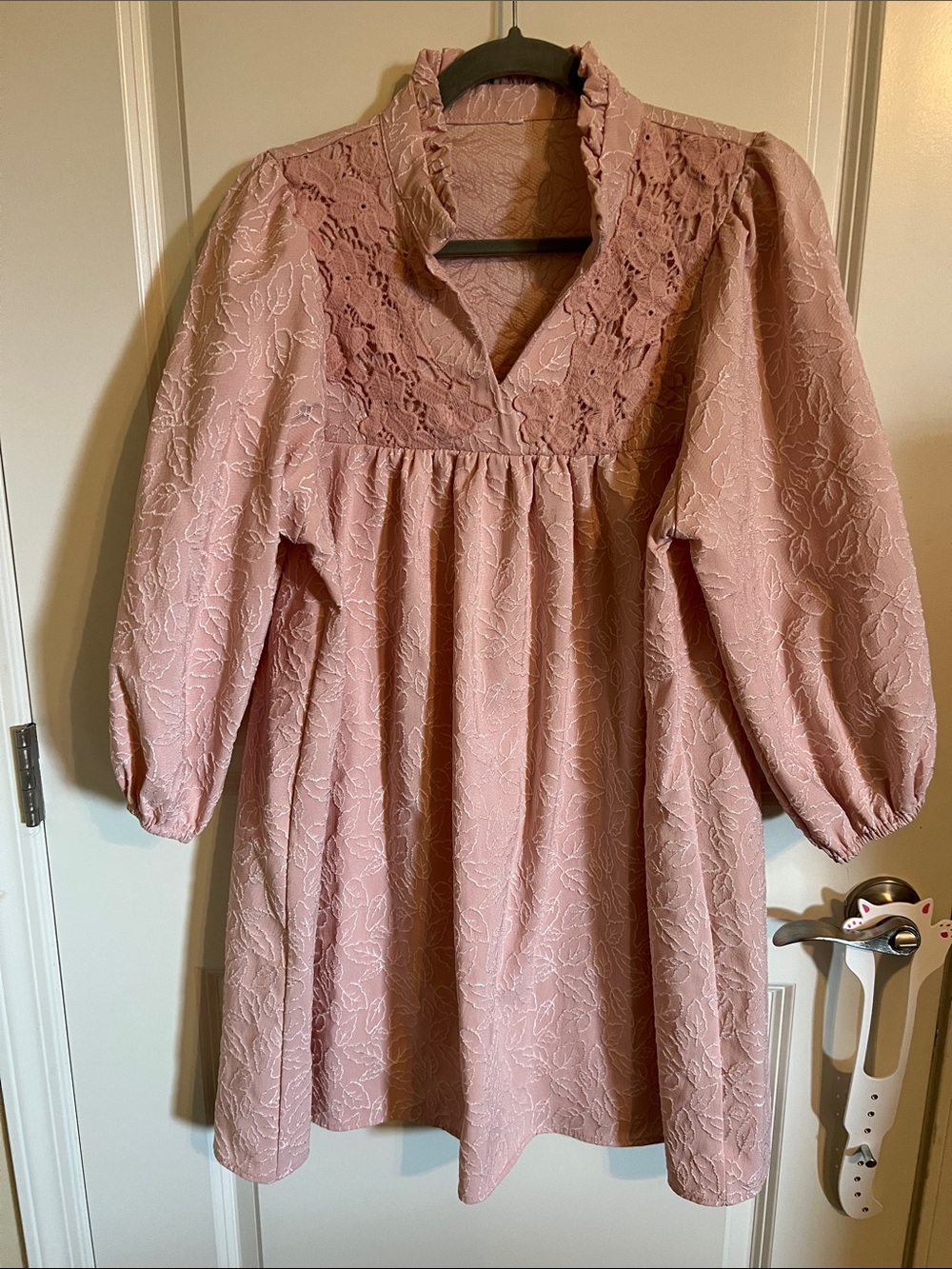 Pink Lace-Detail Dress
